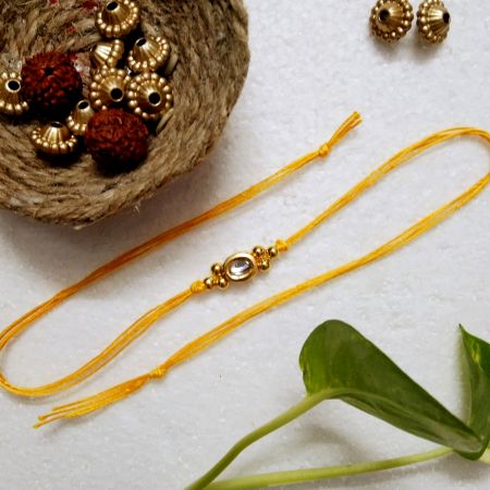 Traditional Rakhi with Kundan, Acrylic Beads